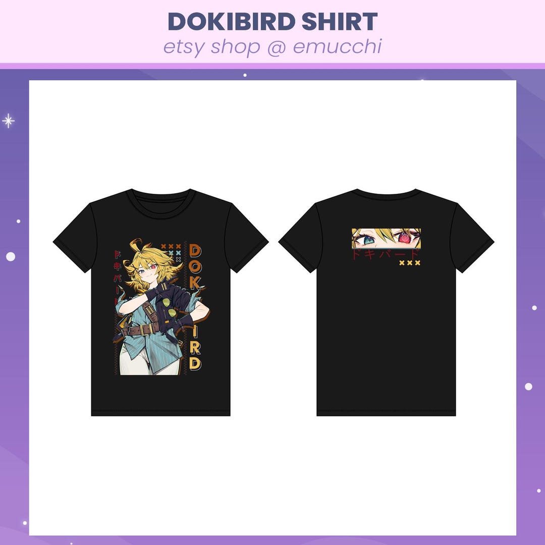 Indie Vtuber Dokibird | Anime Unisex Graphic Shirt Gamer Otaku Fashion ...