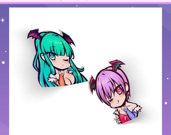 Darkstalkers Morrigan Lilith Chibi Die-Cut Vinyl Aufkleber Aufkleber | Anime-Auto-Aufkleber