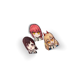Power Makima Kobeni Chainsaw Man CSM Chibi Die-Cut Vinyl Decal Sticker
