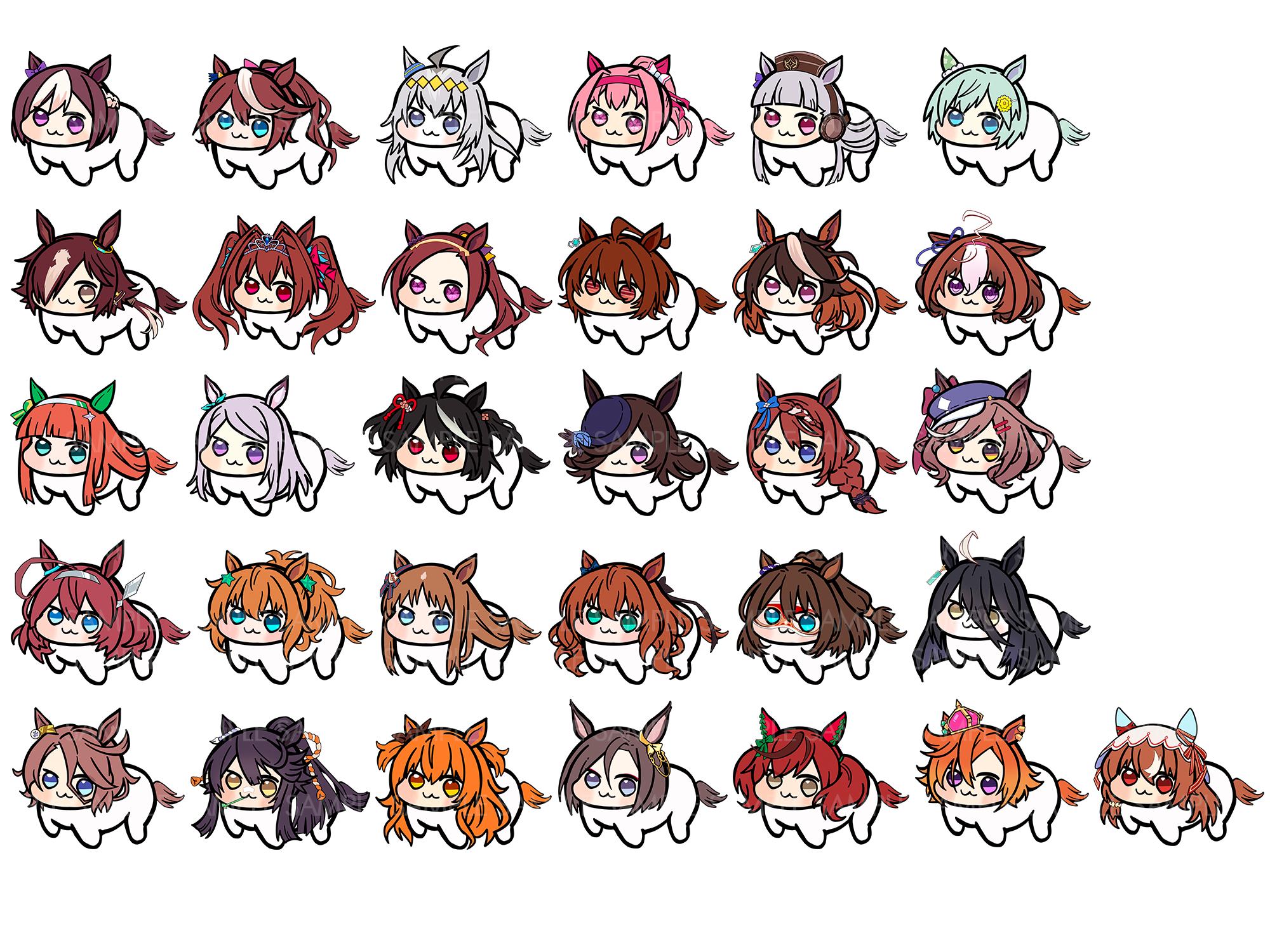 Uma Musume Kawaii Chibi Doro Die-cut Mini Stickers | Haru Urara Gold ...