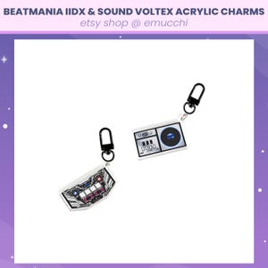2in Beatmania IIDX Sound Voltex SDVX Double-sided Keychain Charm