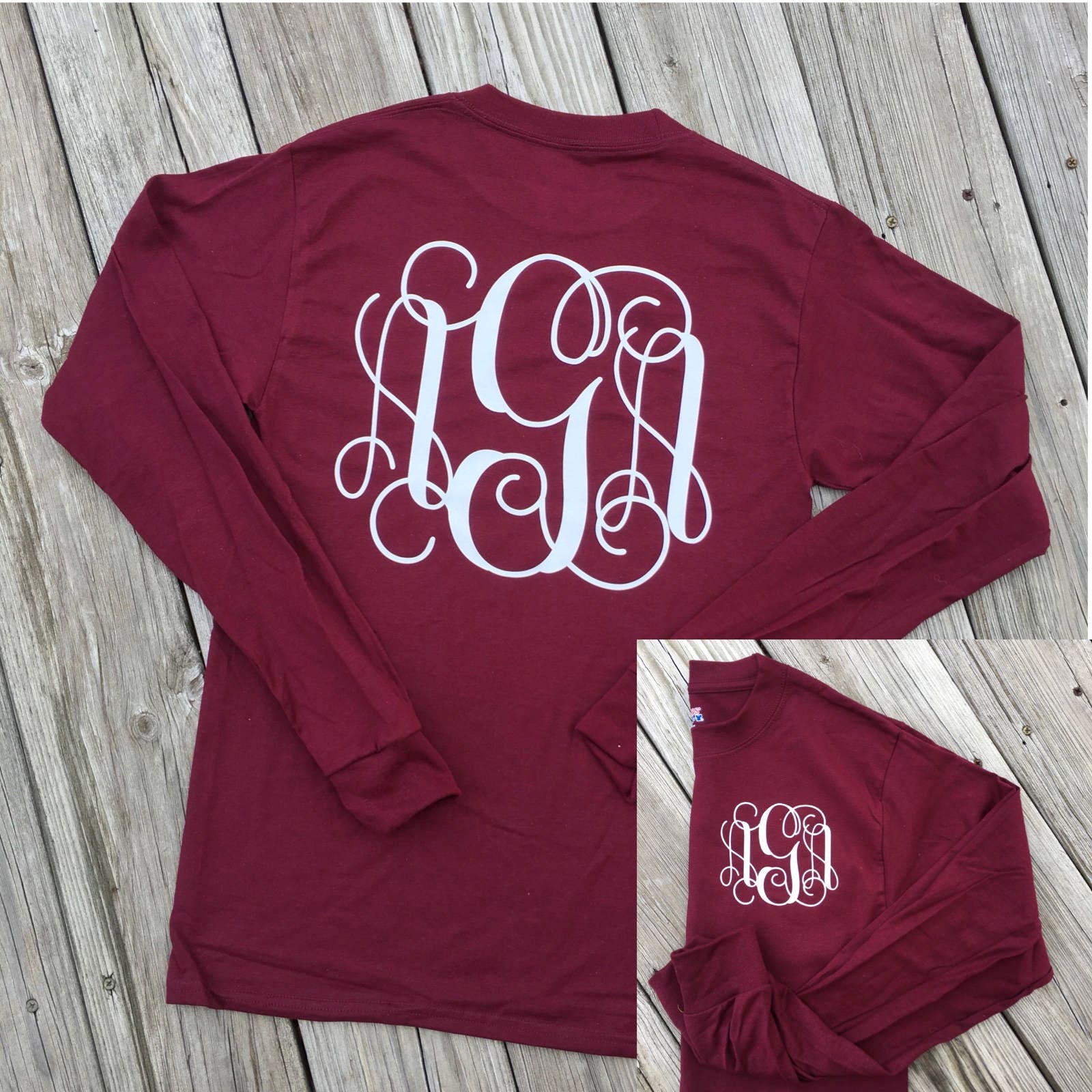 Vine Monogram Monogram Shirt Personalized Shirt Etsy