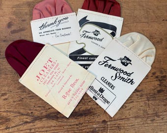 vintage hankies, advertising promotional pocket squares or handkerchiefs from local Chicago area dry cleaners
