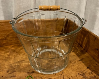 vintage Anchor Hocking helderglazen ijsemmer