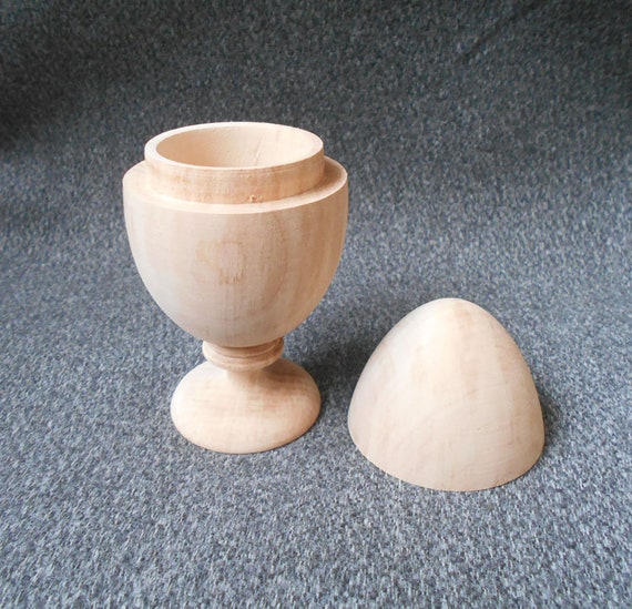 - Decoupage // Unpainted Wooden Square Cups 100/% of Natural Wood Set of 2