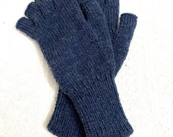 Mens/Gents half finger/fingerless smoky blue gloves