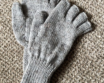2 Paires Mitaines Sans Doigts Unisexe - Coton Doux - Tactiles écran - Taille Unique - Gris & Noir