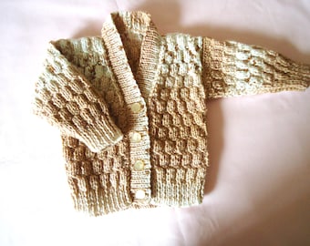 Hand Knitted Babies  Patterned  Cardigan, Matinee Jacket  18"/20"    3/6 months   Multi coloured