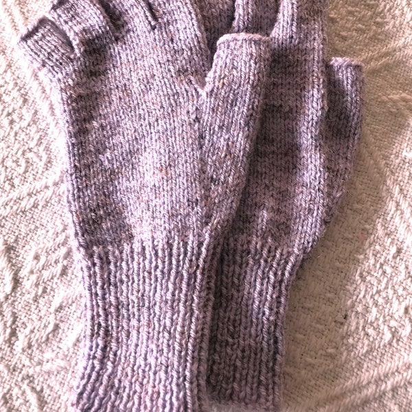 Mens/Gents half finger/fingerless gloves  Light Grey with slight Purple tint