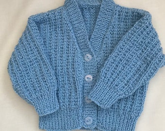 Hand Knitted Cardigan/Jumper/Sweater/Jacket   3 Month  to 6 Month . 18"/20" Chest