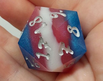 Trans pride spindown D20 chonky 35 mm