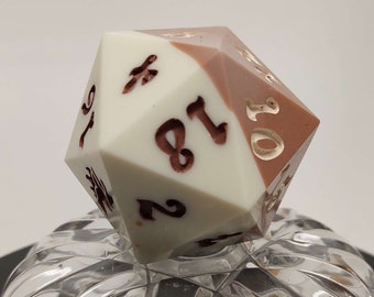 Double chocolate chonky D20 dice