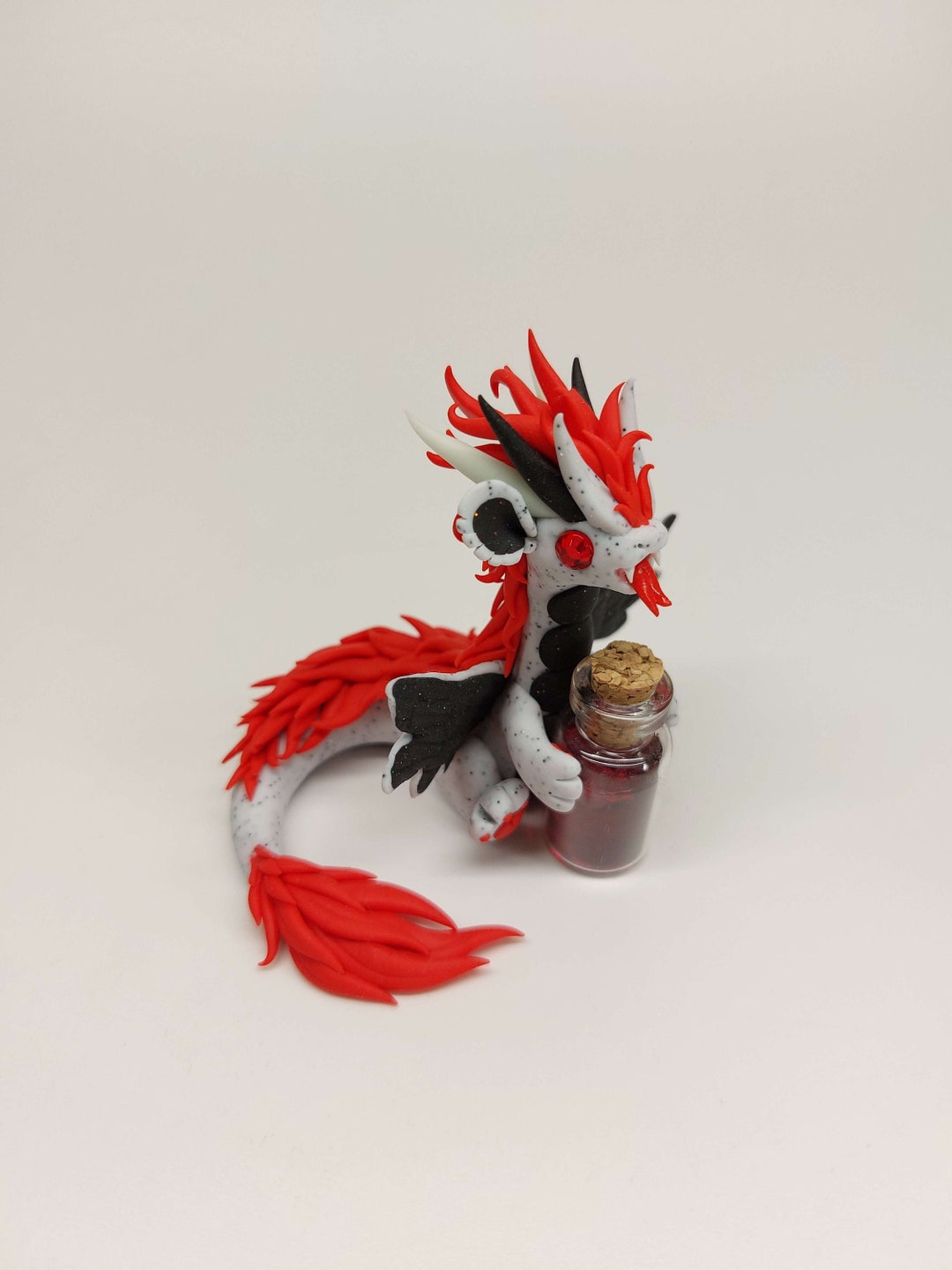 Minihealth Handmade Polymer Clay Dragon Figurine Etsy