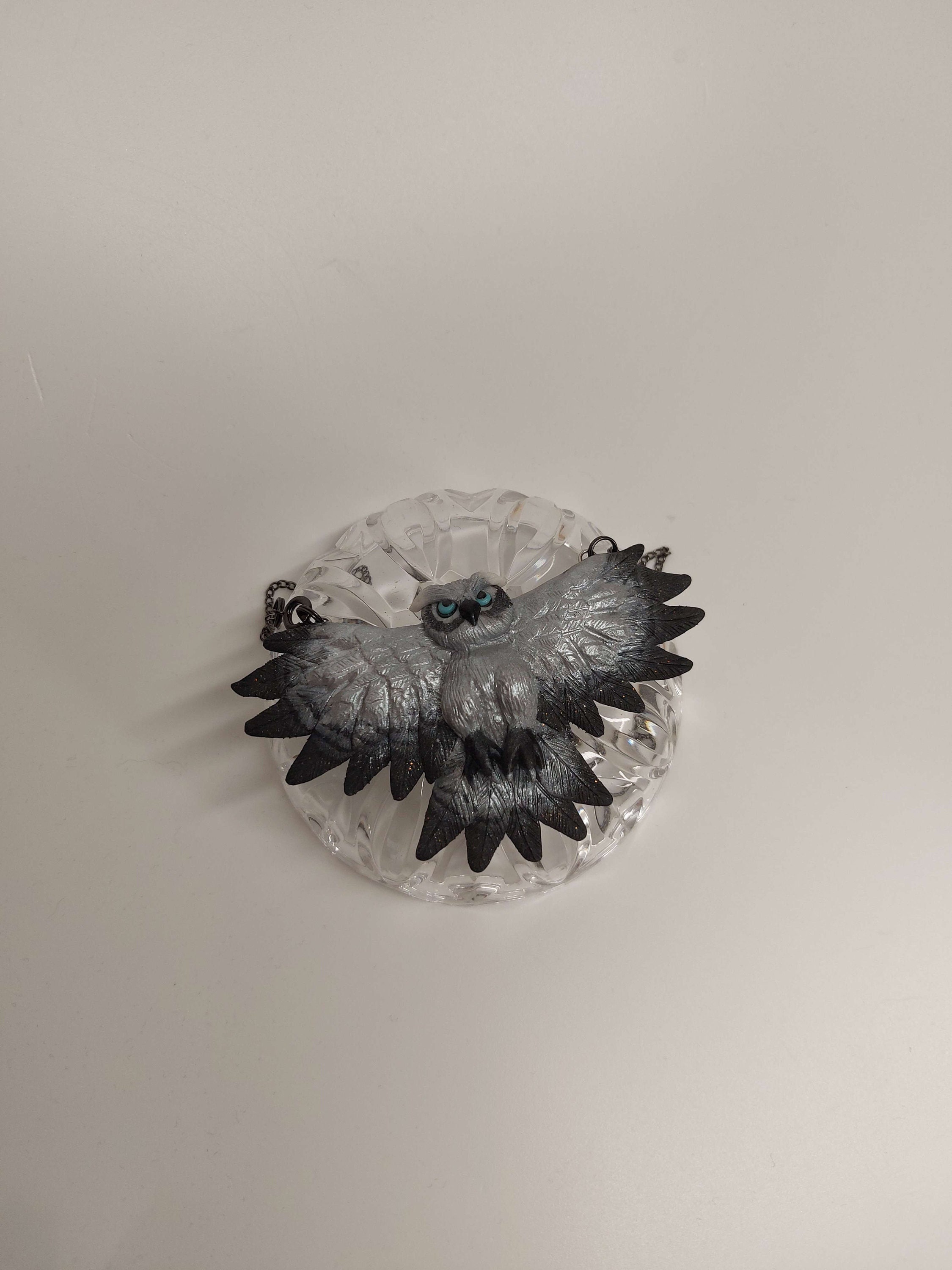 Owl pendant handmade OOAK