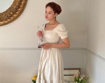 MTO - Isadora Dress in Parchment Ivory Linen