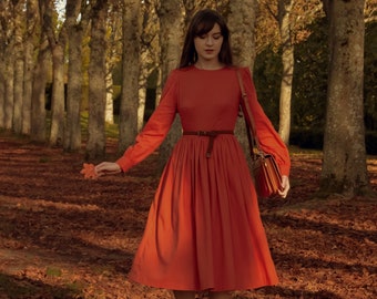 MTO - Agnes Dress in Redwood Linen