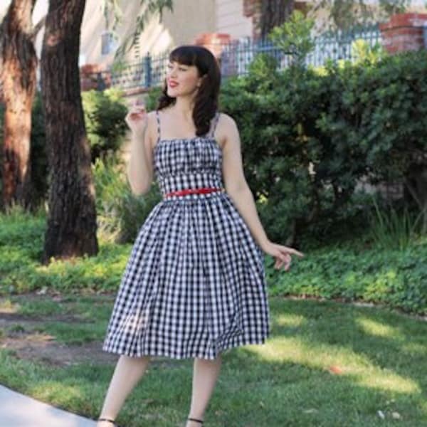 MTO - Grace Dress Black Gingham - Medium Checks main image 0