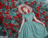 Bonnie Dress in Solid Jade Green