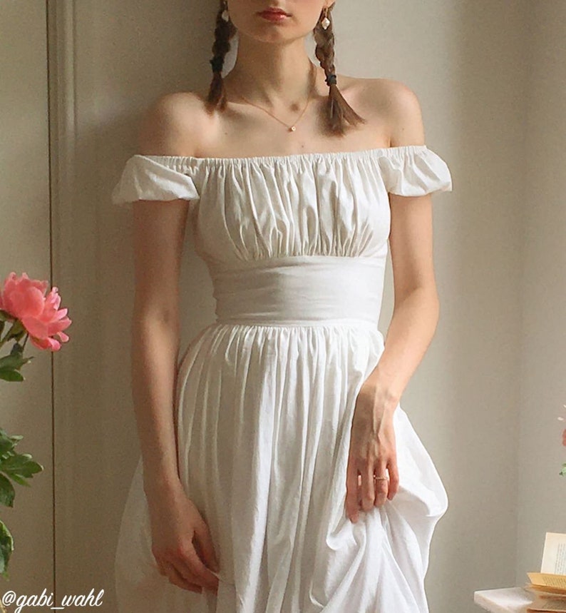 MTO  Loretta Dress in White Cotton image 1