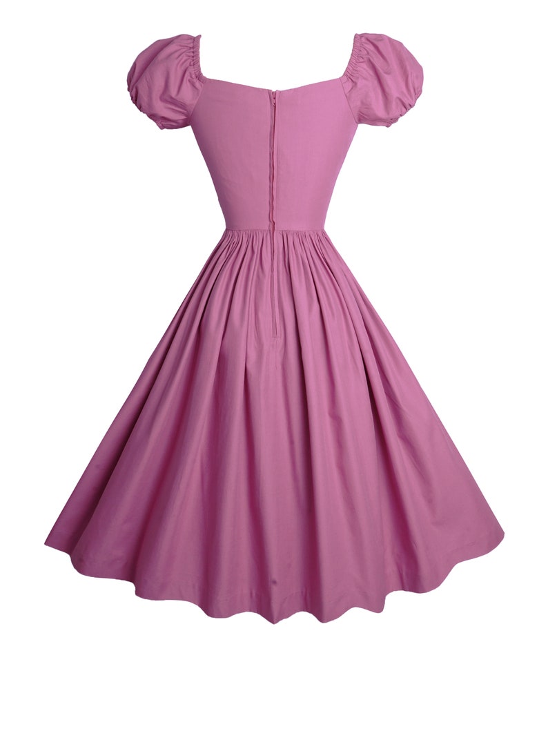 MTO Loretta Dress in Mauve Rose Cotton image 6