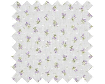 NEW Fabric in Lavender "Forget-Me-Nots & Polka Dots" - By the Yard