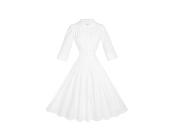 RTS - Size S - Wendy Dress in White Cotton