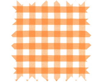 Fabric Orange Gingham - Large Checks - By the Yard