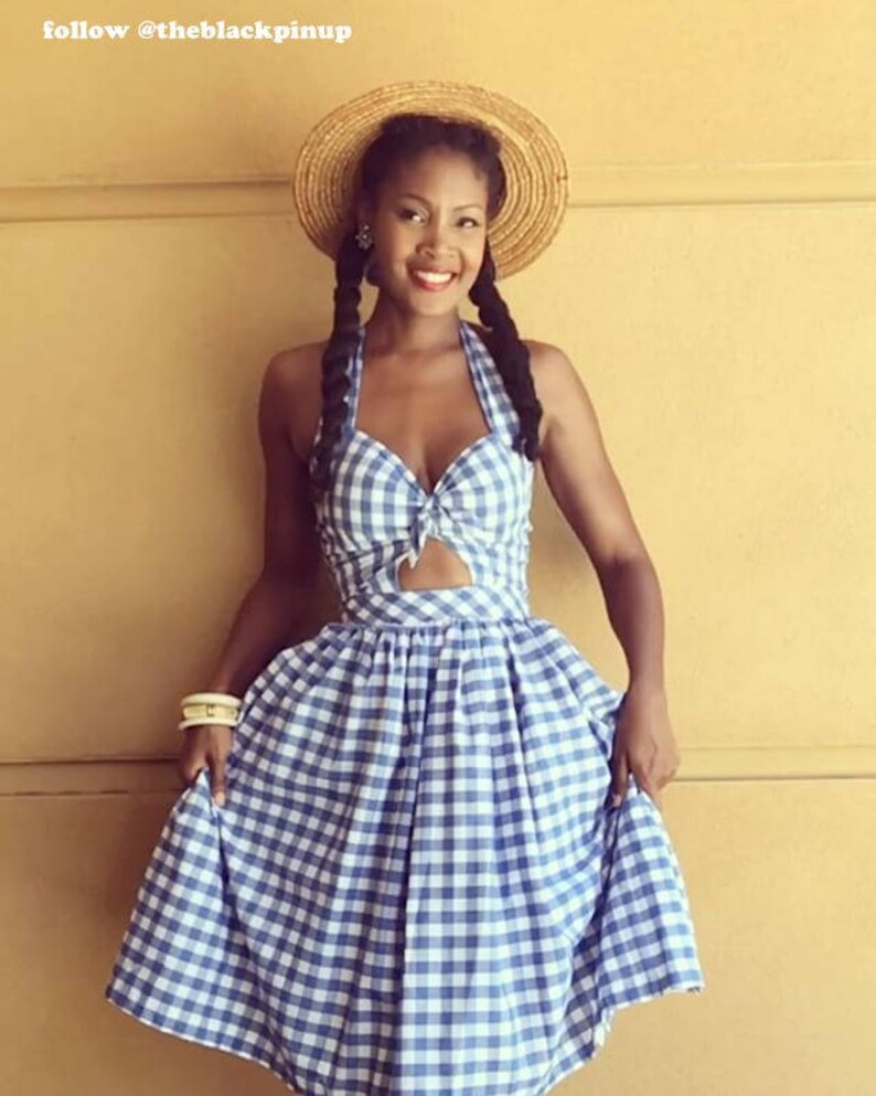 dolly gingham midi dress