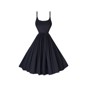 RTS - Size S - Penelope Dress in Raven Black Cotton