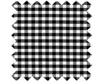 Fabric Black Gingham - Medium Checks - By the Yard