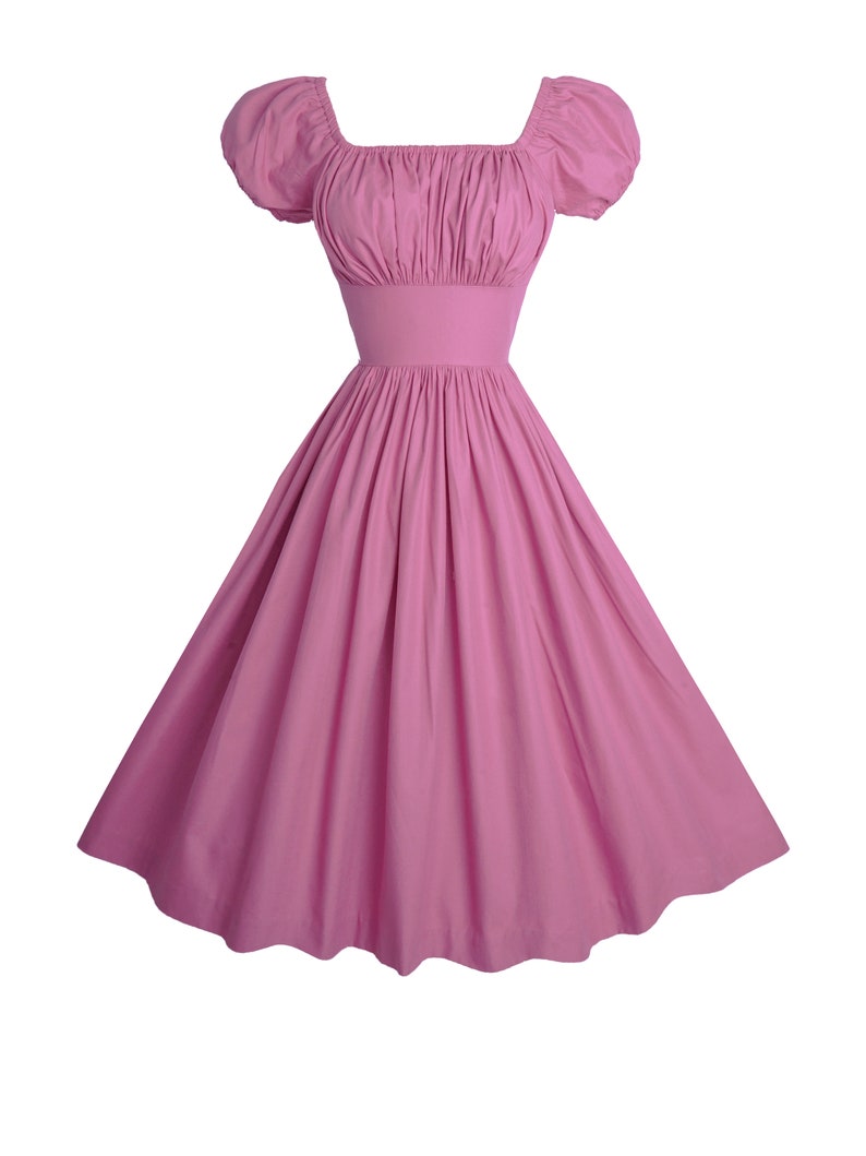 MTO Loretta Dress in Mauve Rose Cotton image 4