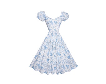 RTS - Size S - Margaret Dress "Love Birds in Toile"