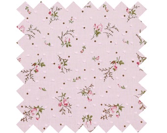 NEW Fabric Pink "Ditzy Floral" Dotted Swiss - By the Yard