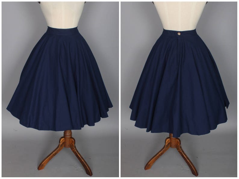 Lindy Skirt in Solid Navy Blue COTTON | Etsy