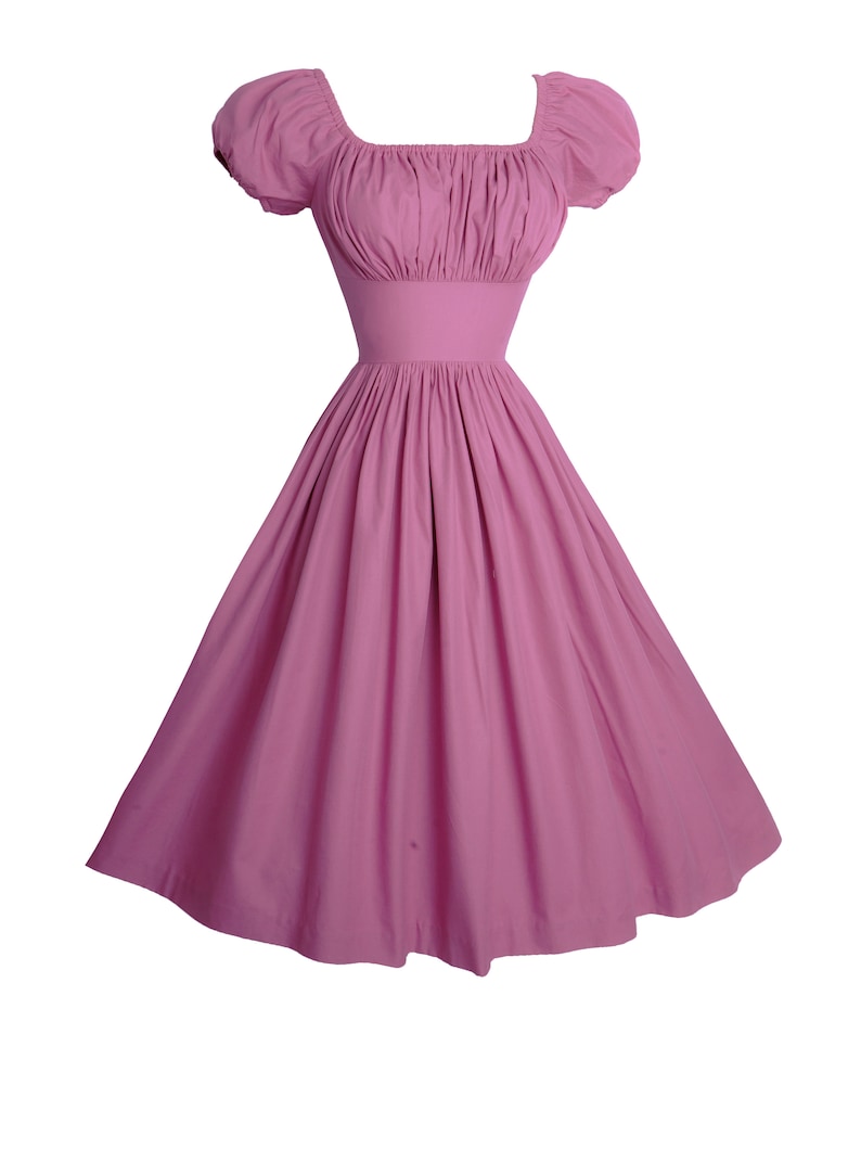 MTO Loretta Dress in Mauve Rose Cotton image 5