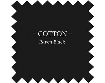 Fabric in Raven Black Cotton - By the Yard