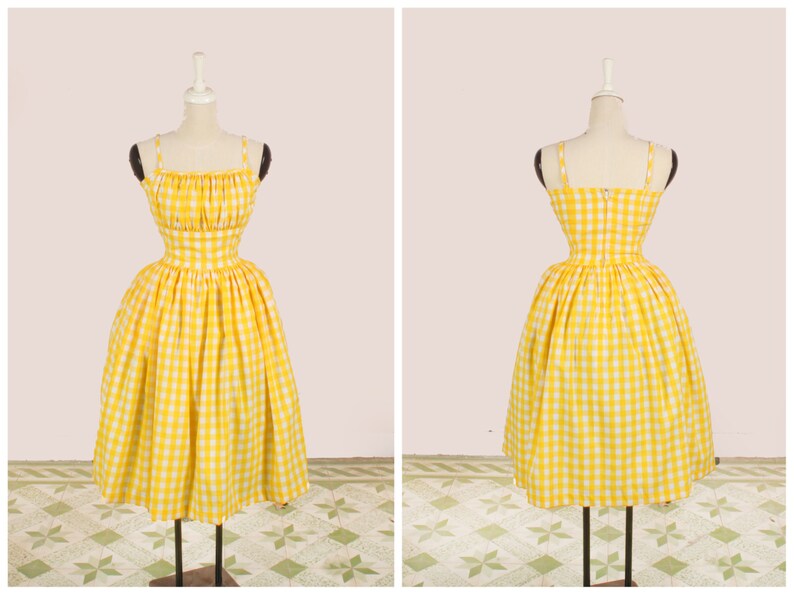 Grace Dress Yellow 1/2 inch Checkered Gingham | Etsy