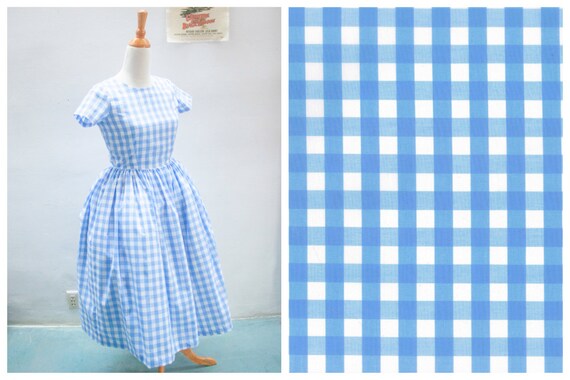 light blue checkered dress
