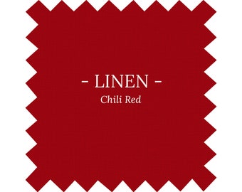 Fabric in Chili Red Linen - By the Yard