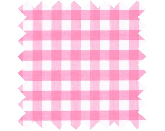 Fabric Light Pink Gingham - Large Checks - By the Yard