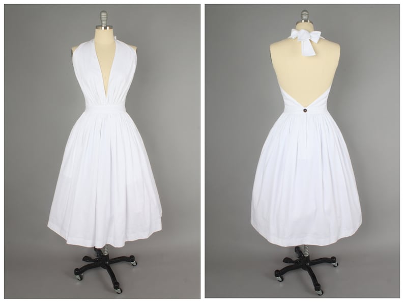 1950s Swing Dresses | 50s Swing Dress Charlotte Dress in Solid White COTTON $110.00 AT vintagedancer.com