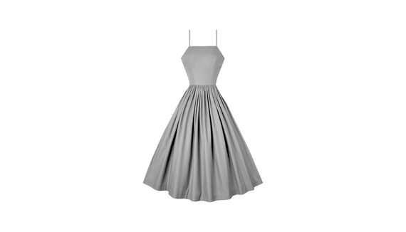 MTO Rosalie Dress in Anchor Grey Cotton 