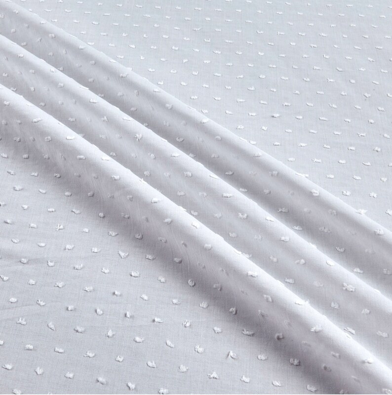 Fabric White dotted Swiss by the Yard Etsy