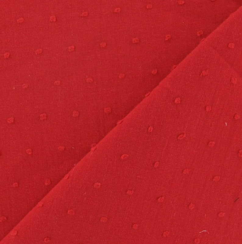 Fabric Red Dotted Swiss By the Yard Etsy