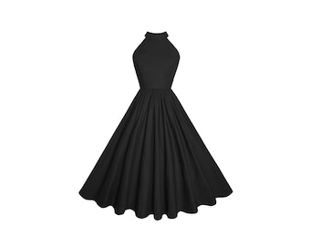 RTS - Size S - Rita Dress in Raven Black Cotton