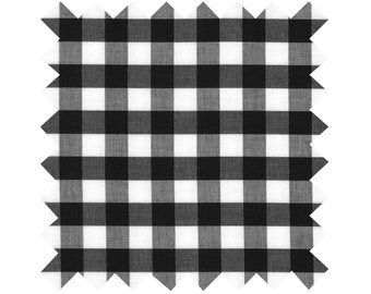 Fabric Black Gingham - Large Checks - By the Yard