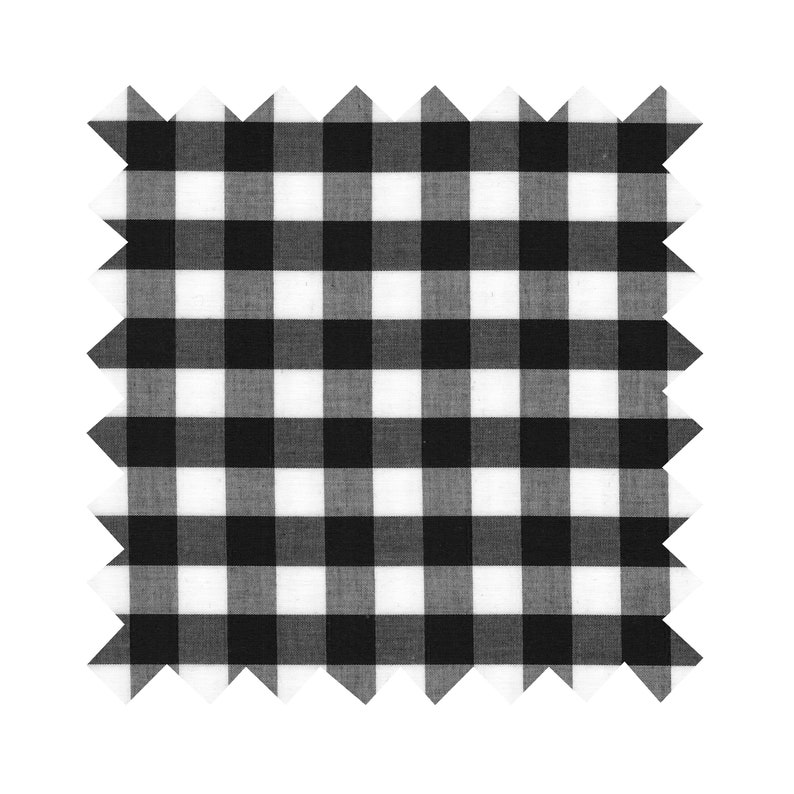 Fabric Black Gingham Large Checks By the Yard image 1