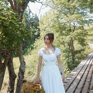 MTO Loretta Dress in White Cotton image 7