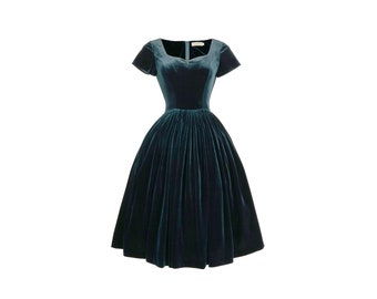 peacock blue velvet dress