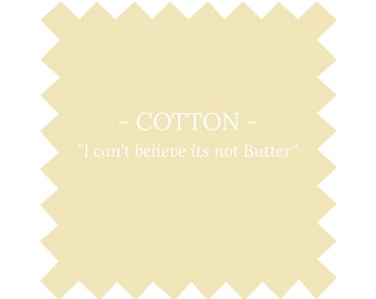 Fabric "I can't believe its not Butter" in Light Pale Yellow Cotton - By the Yard